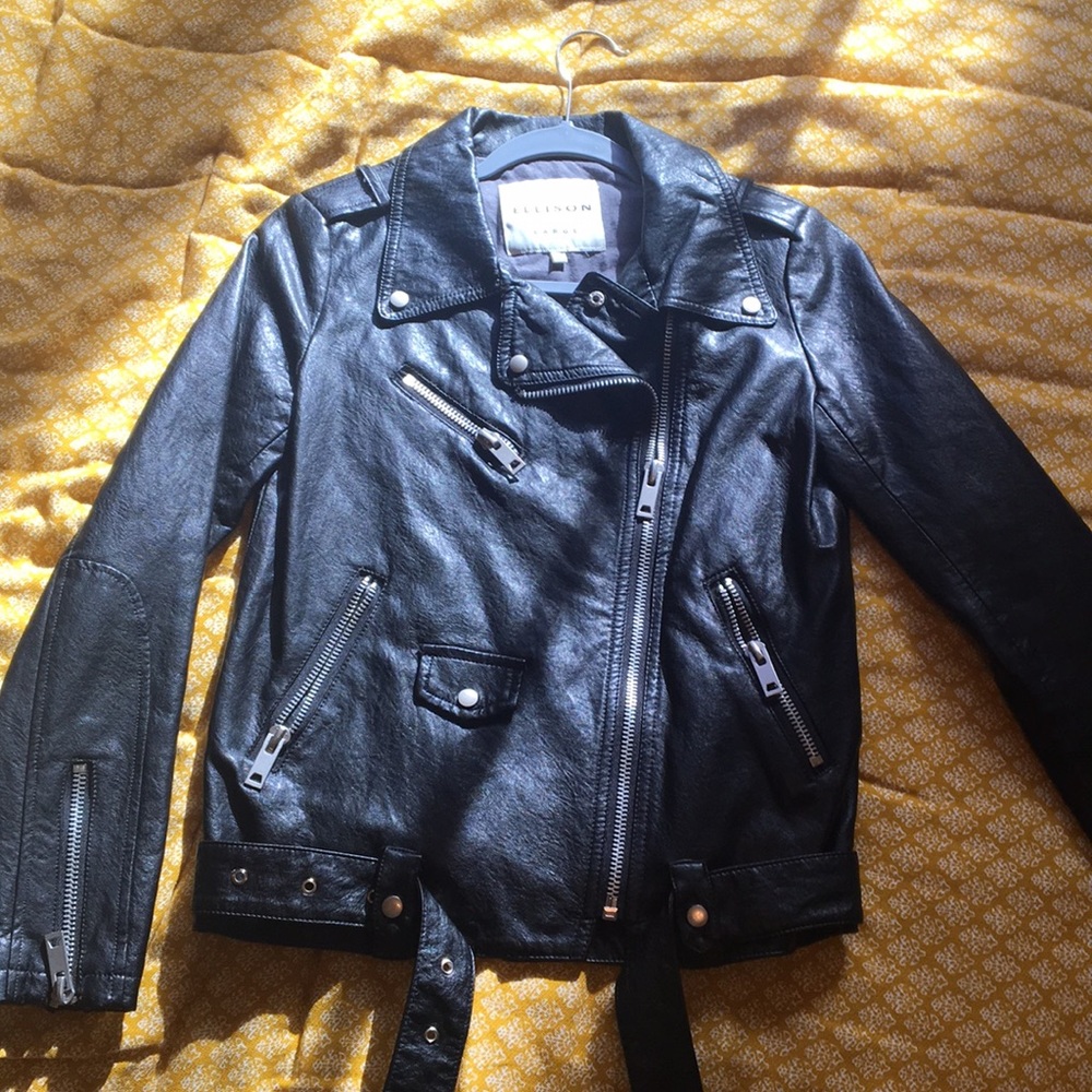 Black faux leather jacket